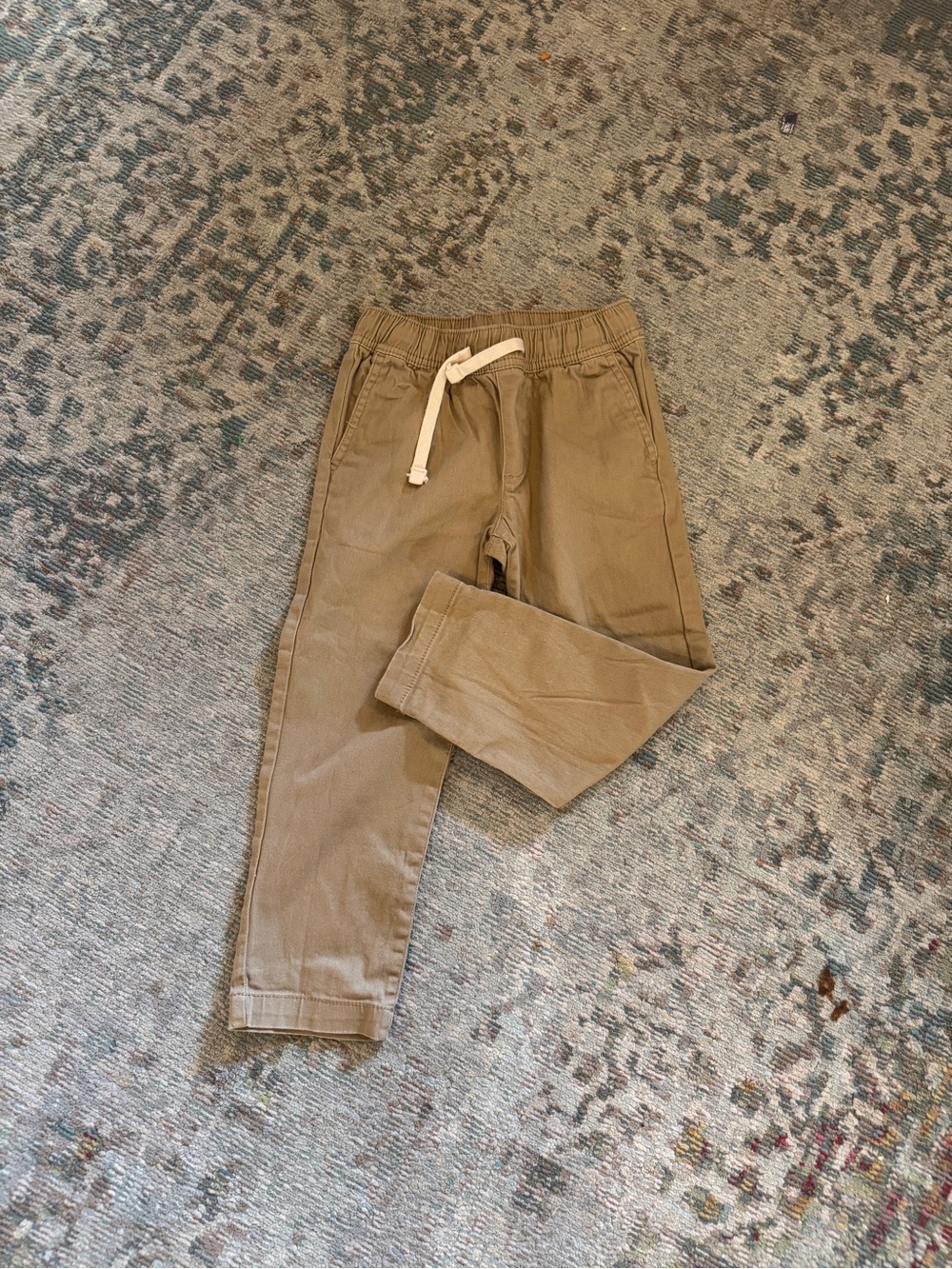 Kids Tan Drawstring Jogger Pants